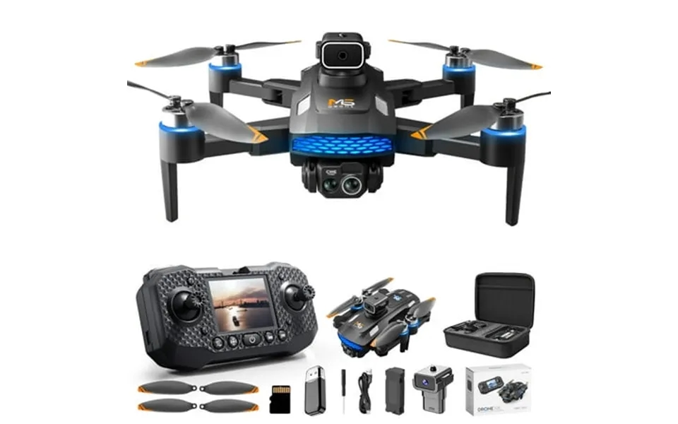 Pretxorve Drone With Camera Drone With 1080p Screen Remote Control Brushless Motor And Cool Lights Drones With Storage C