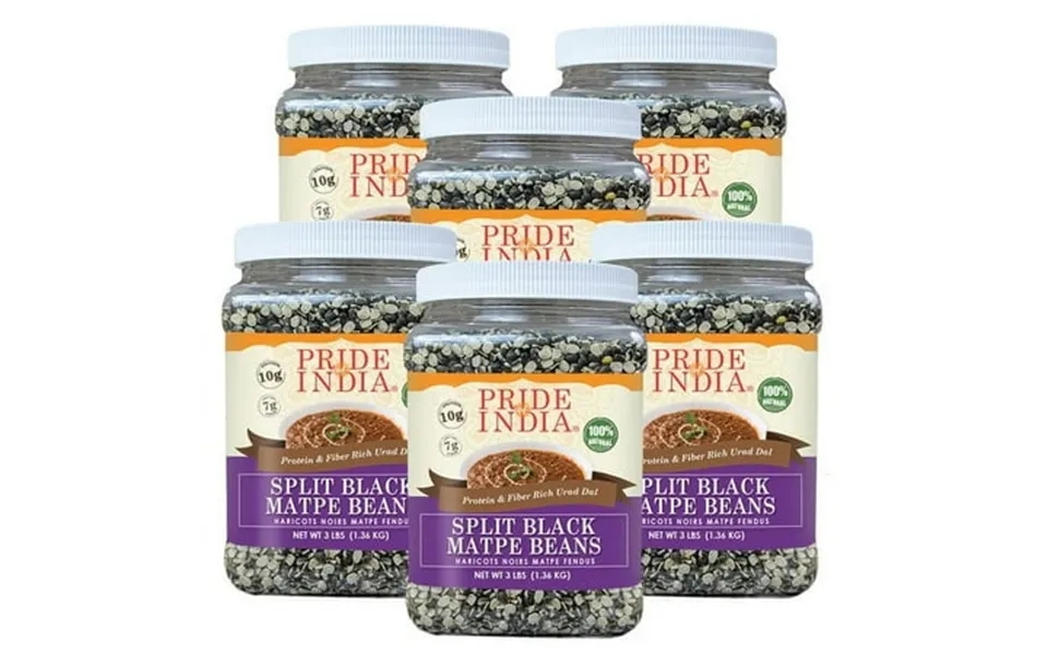 Pride Of India Urad Dal Split Black Gram 3 Lb Jar Pack Of 6