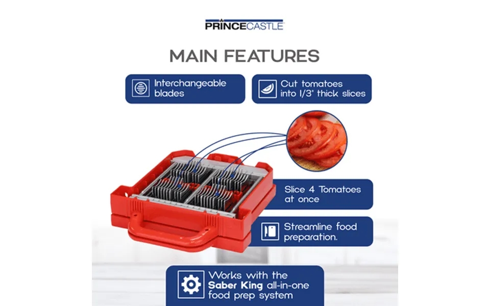 Prince Castle Saber King Tomato Blade & Pusher Set - 1 4 Slices For 4 Tomatoes