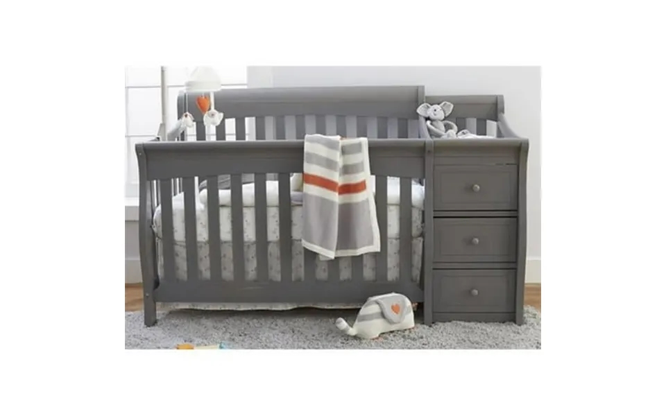 Princeton Elite Crib & Changer Weathered Grey - 72 X 35 X 43 In