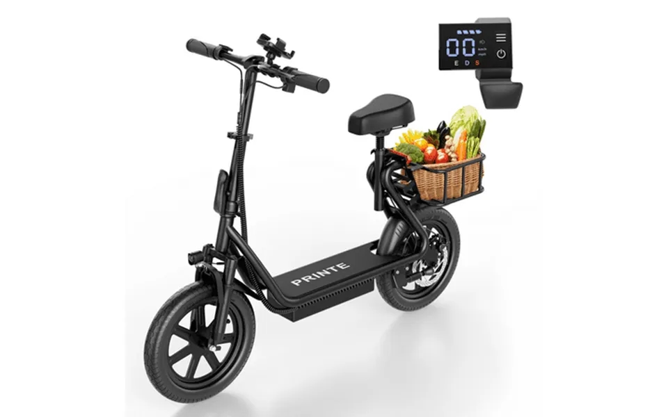 Printe N30 500w Electric Scooter With Adjustable Seat For Adult 14 Inch Commuter Electric Scooter With Basket And Adjust