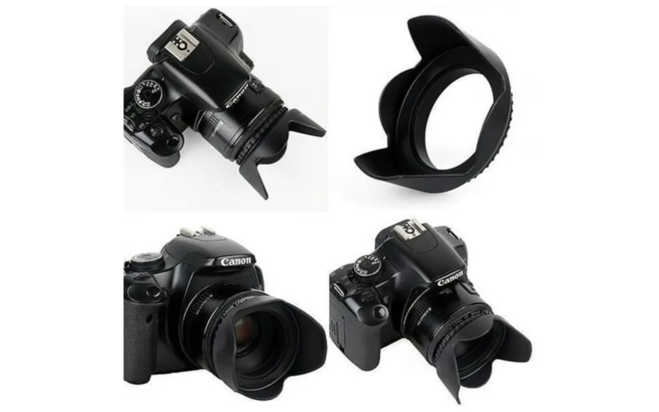 Pro Hard Lens Hood With Collar Clamp For Canon Eos R7 R10 55mm Size