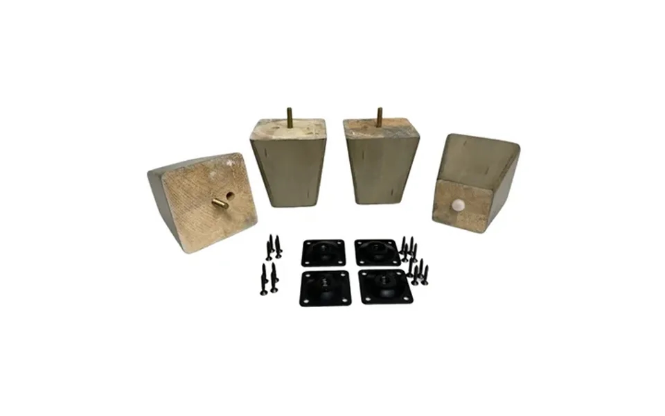 Profurnitureparts Antique Gray 4 Wood Sofa Legs W Glides With Leg Plates