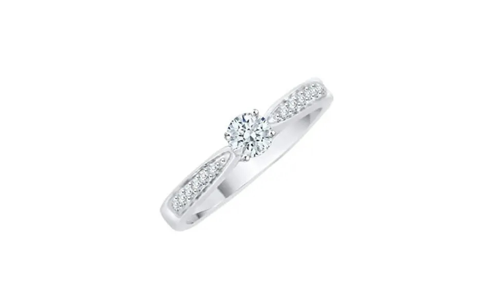Prong Set Diamond Engagement Ring In 10k White Gold 3 8 Cttw G-h I2-i3