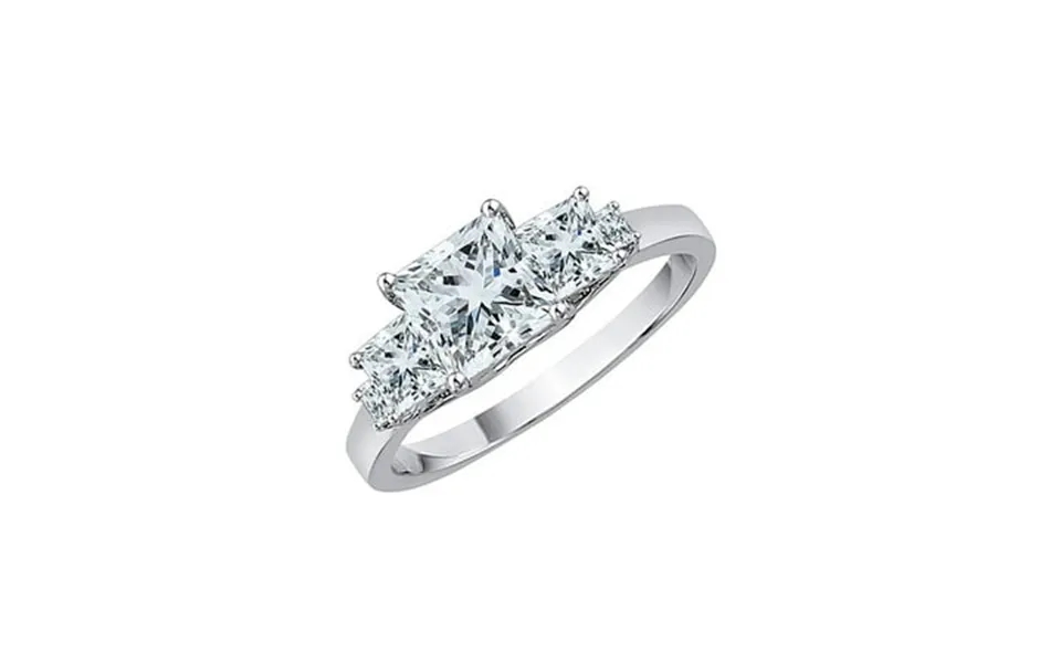Prongs Set Princess Cut Five Stone Diamond Engagement Ring In 10k White Gold 2 1 6 Cttw H-i I2-i3