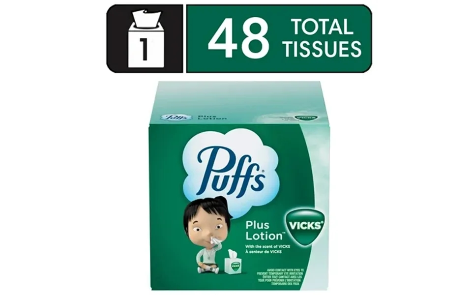 Puffs Plus Lotion With The Scent Of Vick S Facial Tissues 1 Cube 48 Tissues Per Box