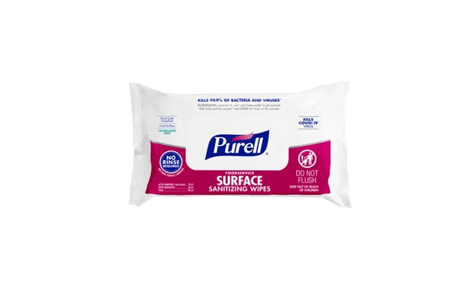 Purell Foodservice Surface Sanitizing Wipes Fragrance Free 7-7 16 X 9 White Flowpack Of 72 Wipes