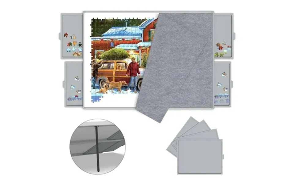 Puzzle Board 1500 Pieces Portable Jigsaw Puzzle Tables For Adults With Drawers Jigsaw Wood Table With With Adjustable Ti