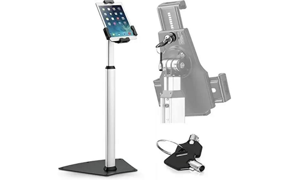 Pyle Anti-theft Tablet Security Stand Kiosk - Heavy Duty Aluminum Metal Floor Standing Mount Tablet