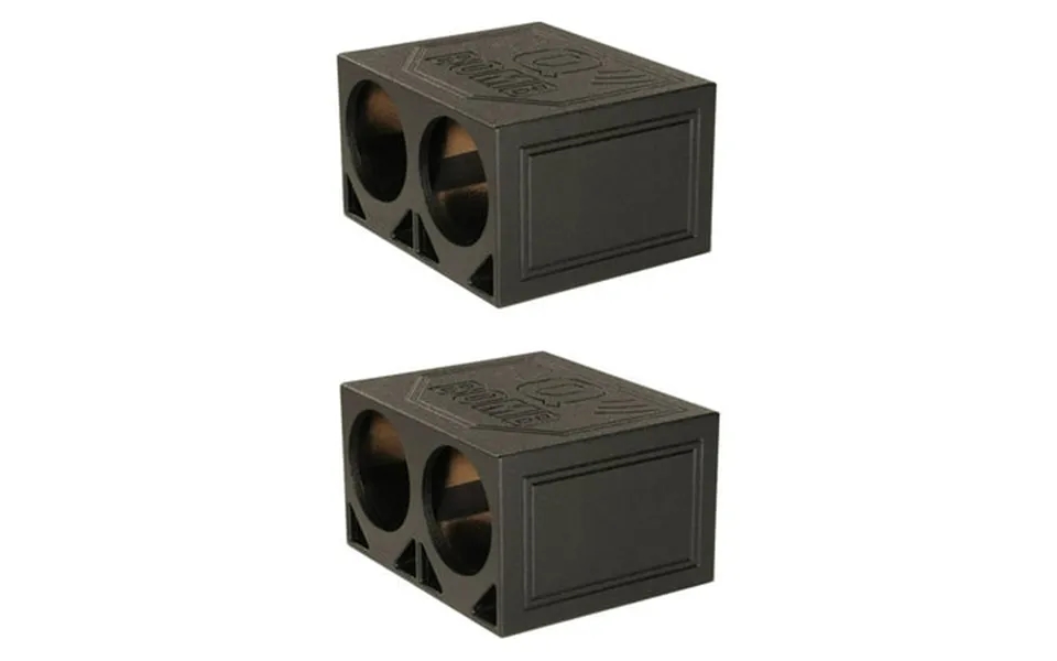 Q Power Dual 10 Inch Triangle Ported Subwoofer Box W Bedliner Spray 2 Pack
