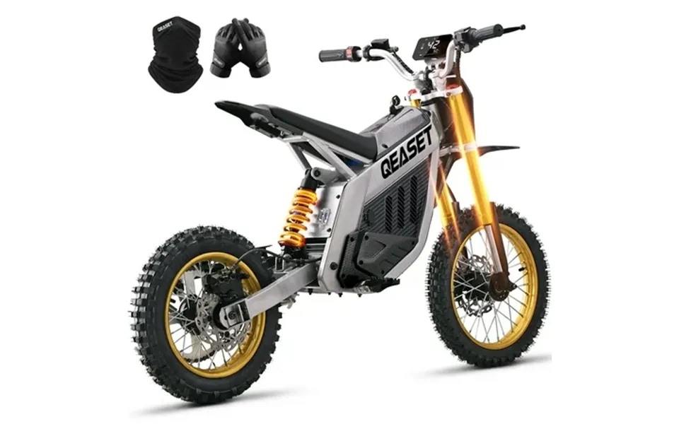 Qeaset Dirt Bike Dz009 Electric-powered Dirt Bike - Peak-3000w 48v 30ah Teens Adults Electric Dirt Bike Max 42mph Black