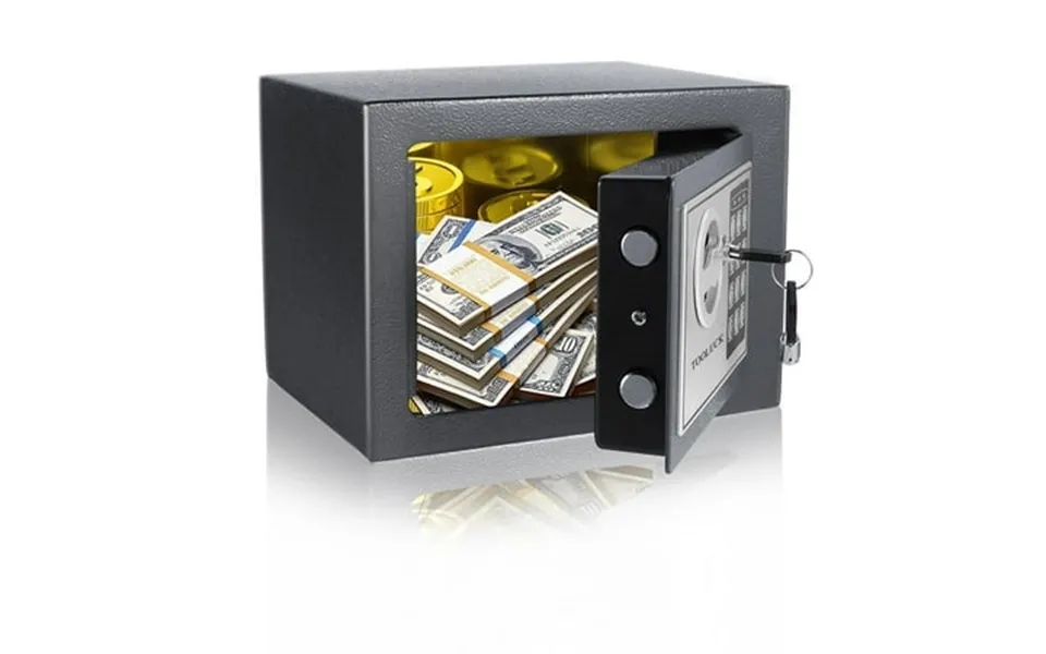 Qhomic Safe Box Safes 0.18 Cubic Feet Lock Boxes Wall-anchoring Digital Electronic Security Metal Steel Safe Box For Cas