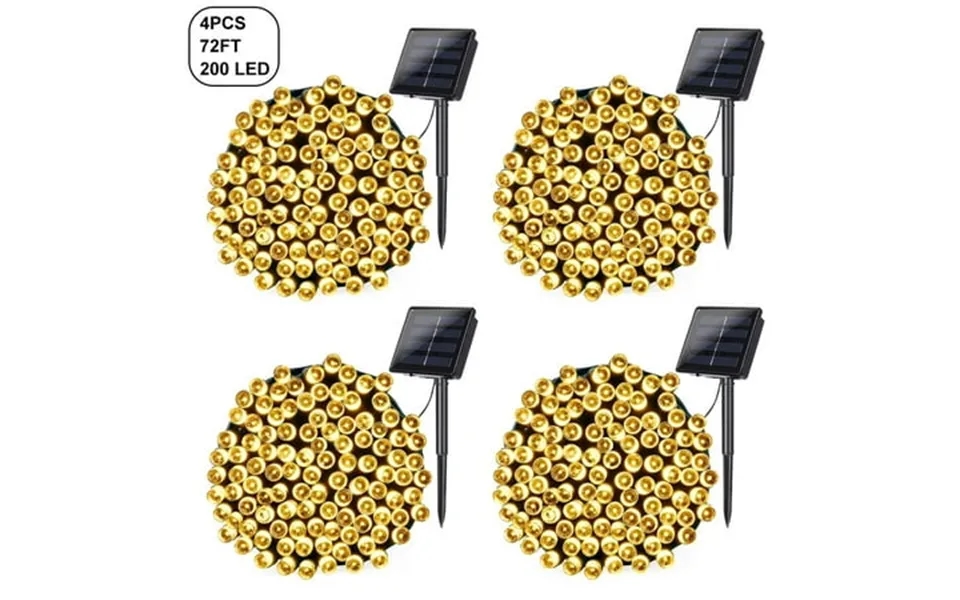 Qishi Christmas Lights Outdoor Decorative String Lights 72ft 200 Led Waterproof Landscape Solar String Lights For Patio