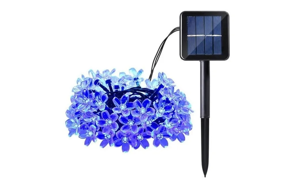 Qishi Christmas Solar Lights Party Decor String Lights 22.96ft 50 Led Cherry Blossom Flower Decorative Solar Lights For