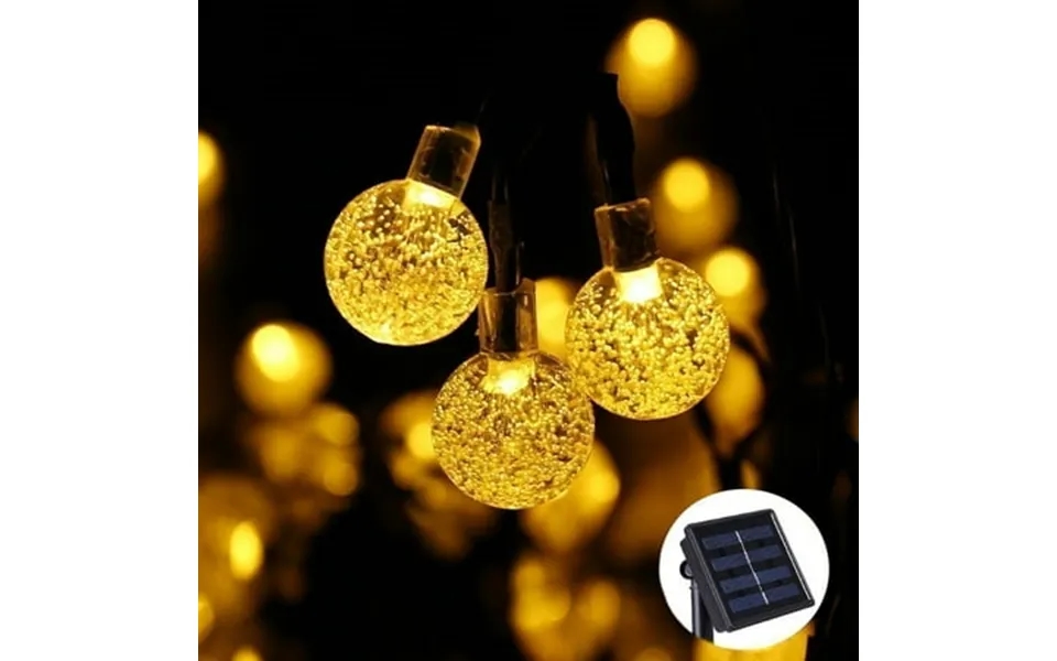 Qishi Solar String Lights Crystal Globe Fairy Lights Decoration 30 Led Warm White