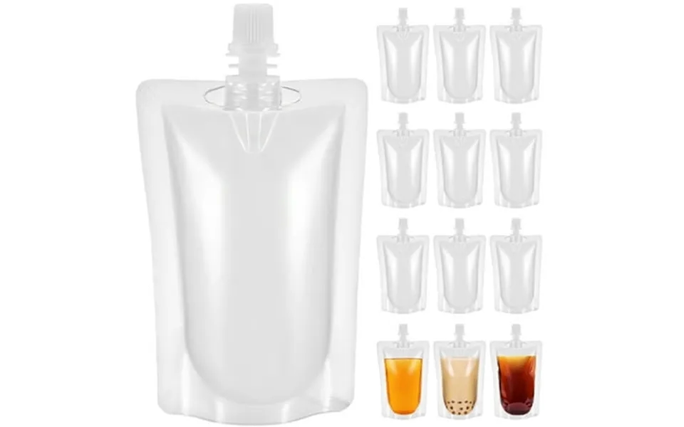 Qiysamall 100pcs Freestanding Beverage Bags Disposable Juice Bags Portable Juice Pouches