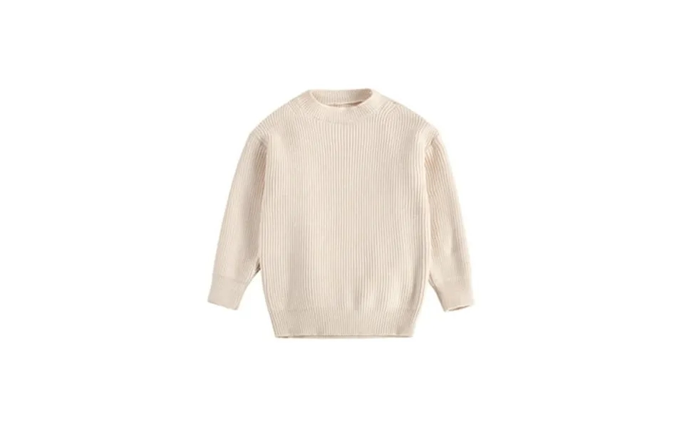 Qtinghua Toddler Baby Boy Girl Knit Sweater Long Sleeve Basic Pollover Top Fall Winter Warm Clothes Beige 0-6 Months