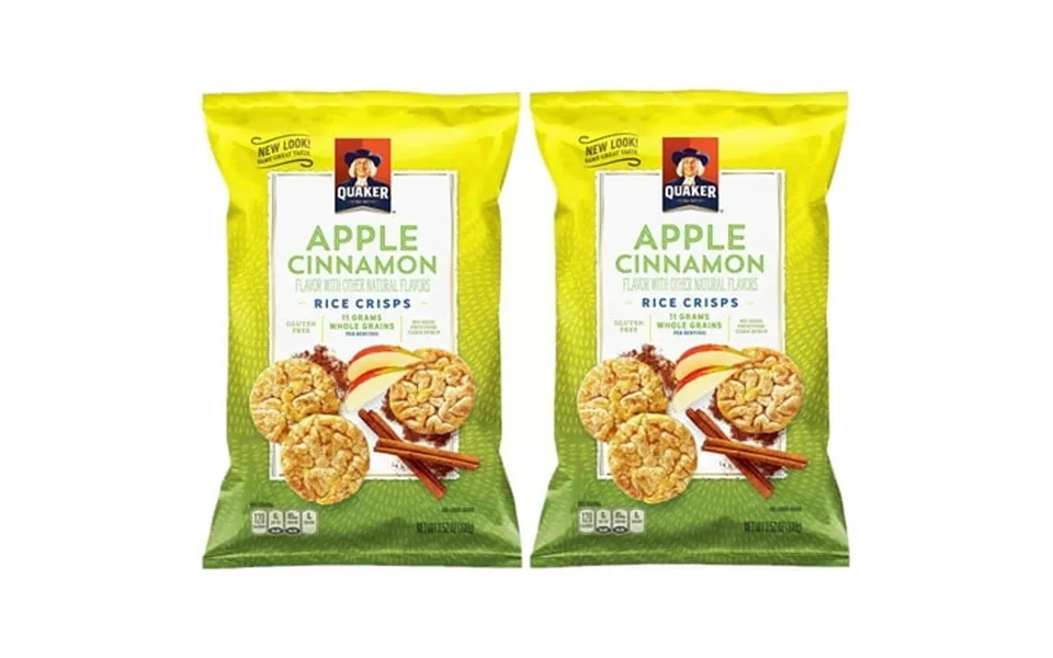 Quaker Rice Crisps Apple Ypf5 Cinnamon 3.52oz Bags Pack Of 2