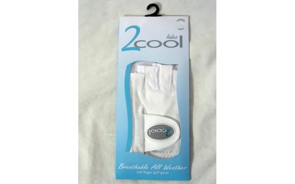Quality Sports 2 Cool Half Finger Golf Glove White Left Large Ladies New