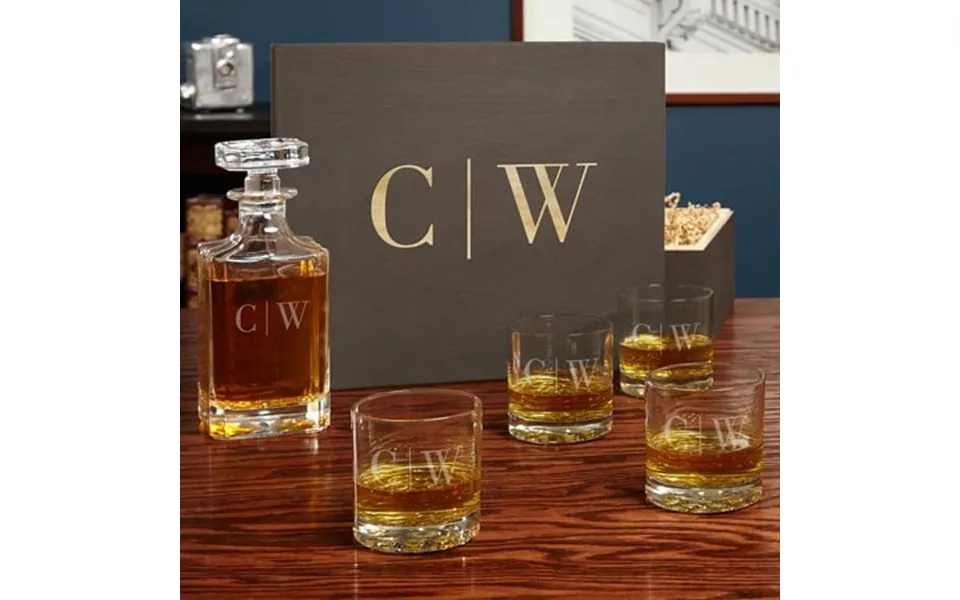 Quinton Boxed Decanter Set With Personalized Glasses
