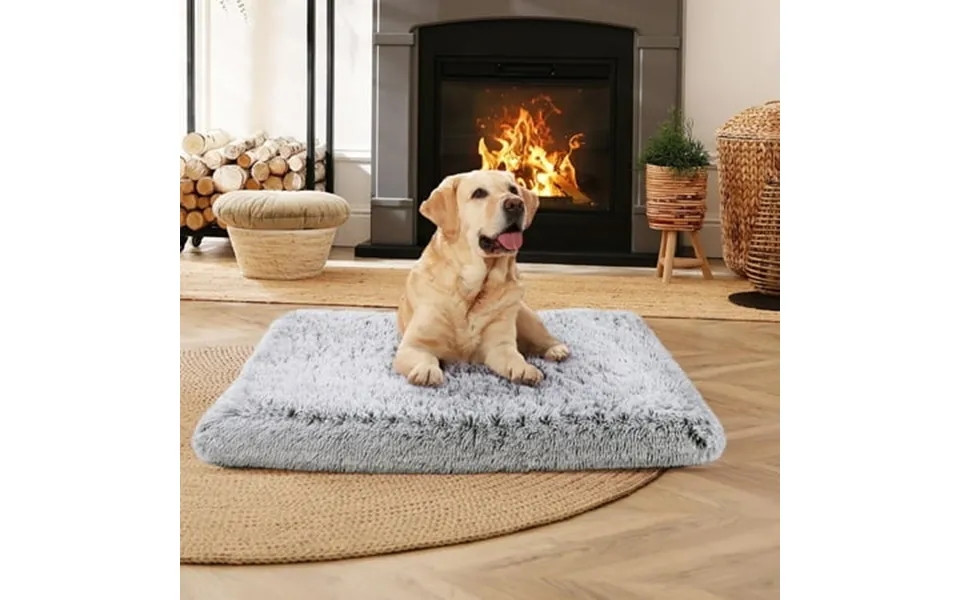 Qunler Dog Bed For Large Dogs Washable Egg Crate Memory Foam Orthopedic Cozy Soft Long Plush Calming Pet Bed For Large M