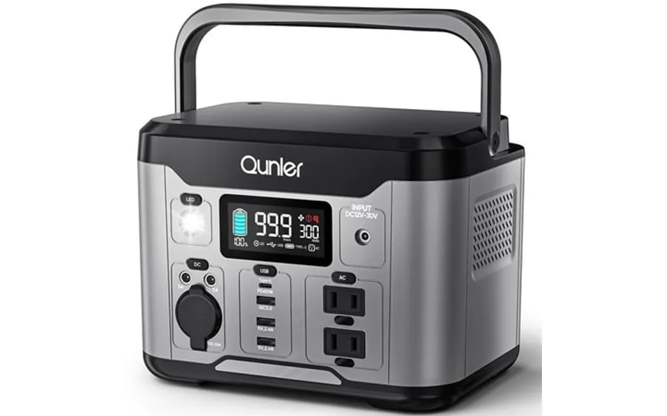 Qunler Portable Power Station 300w 296wh 80000mah Lithium Battery Power Solar Generator With 60w Usb-c Pd Output 120v Ac