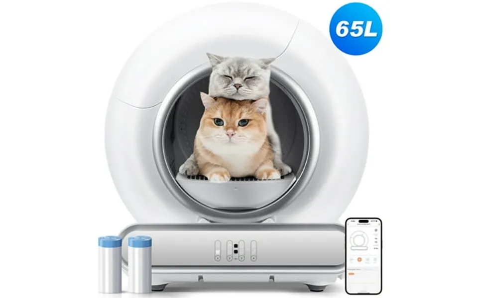 Qvamodo Automatic Cat Litter Box Self Cleaning Automatic Litter Box W Smart App Control 65l 9l Large Capacity Odor-free