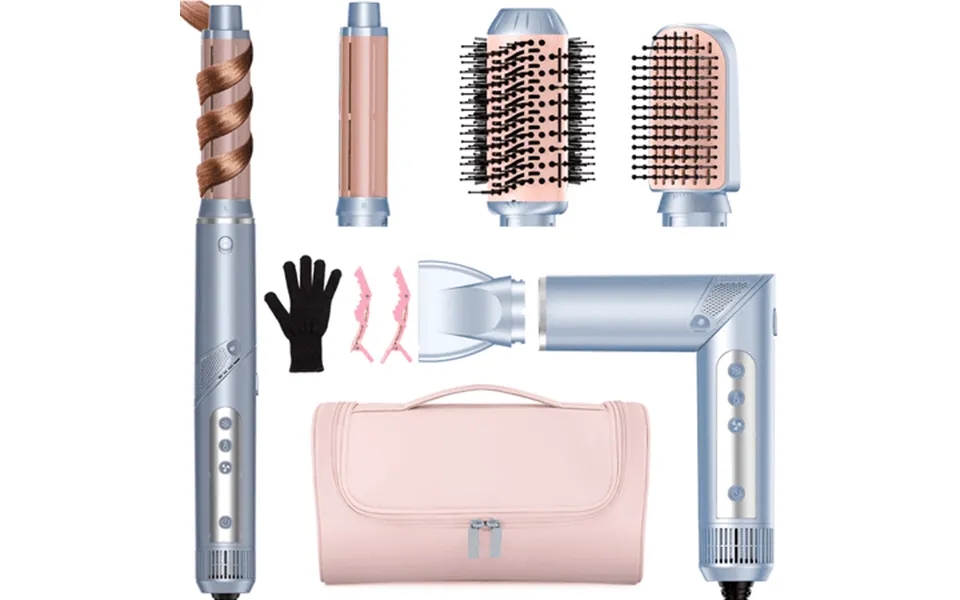 Raccomb 5-in-1 Hair Styler Air Styling & Drying System Powerful Hair Dryer Brush & Multi-styler With Auto-wrap Curlers O