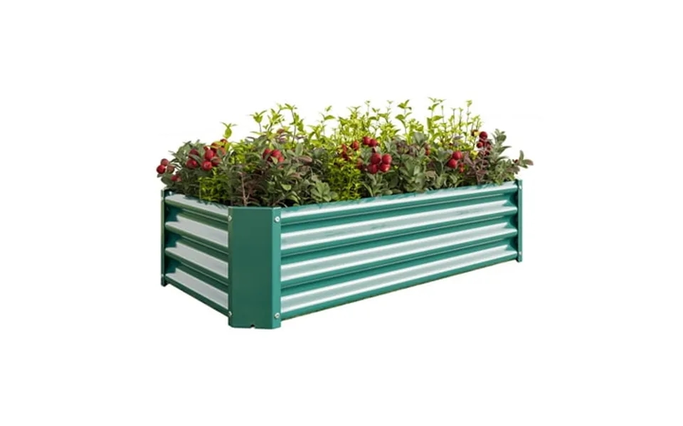 Raised Garden Beds Outdoor Rectangle Raised Planter 4x2x1ft Raised Bed Flower Planter For Flowers Plants Vegetables Gree