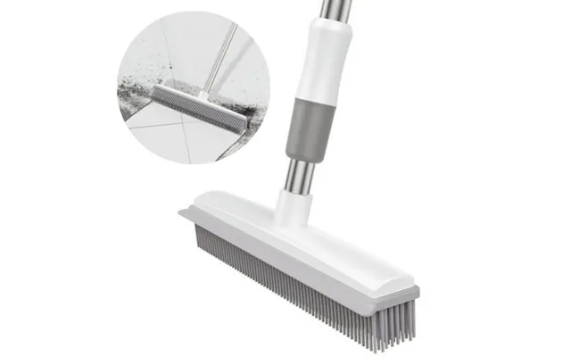 Raistyw Rubber Push Handle Broom With Squeegee For Hardwood Floor Glass Cleaning 47 Pet Hair Remover Broom Gray product image