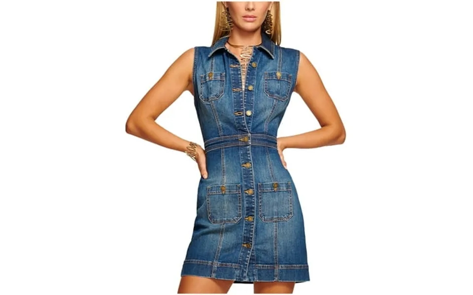 Ramy Brook Womens Juliet Sleeveless Denim Shirtdress