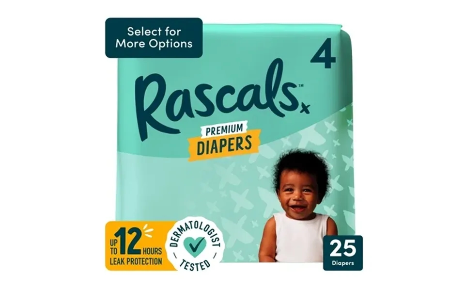 Rascals Premium Absorbent Baby Diapers Size 4 25 Count