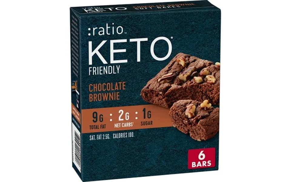 Ratio Keto Friendly Soft Baked Bars Chocolate Brownie Keto Snacks Pack Of 6