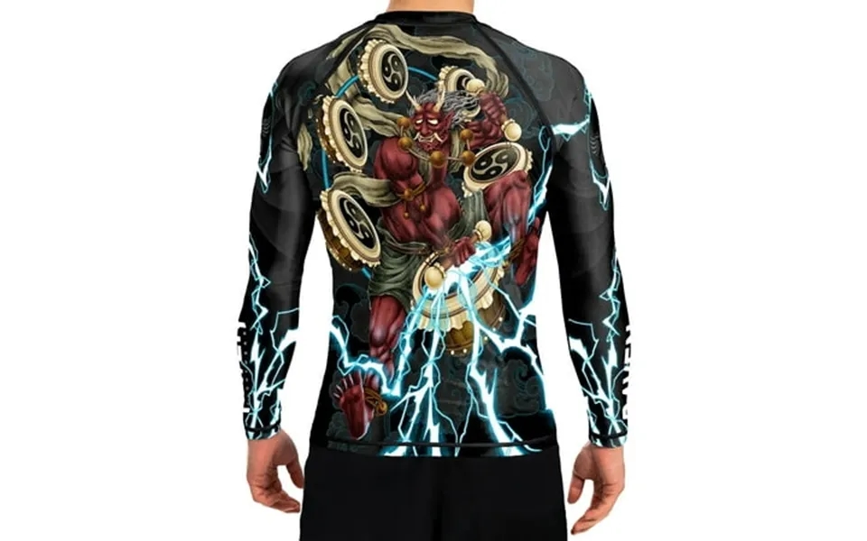 Raven Fightwear Men S The God Of Thunder Raijin Bjj Rash Guard Mma Black