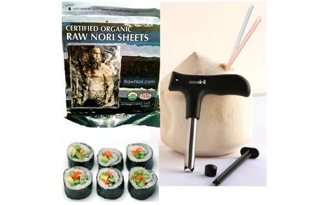 Raw Organic Nori Sheets 200 Qty Cocodrill Coconut Opener Tool Certified Vegan Kosher Sushi Wrap Papers Untoasted Dried product image