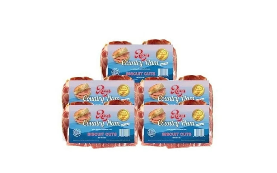 Rays Country Ham Biscuit Cuts 2.5 Lb Dry-cured Boneless Slices Pack 5-8 Oz Vacuum-sealed Ready-to-cook