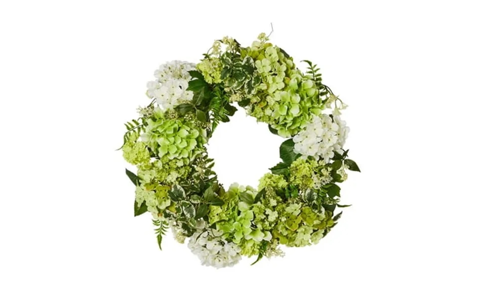 Raz Imports 24 Green And White Hydrangea Flower Spring And Summer Wreath