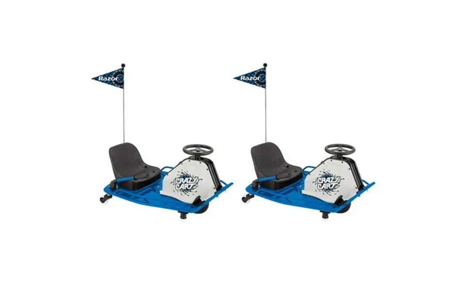Razor High Torque Motorized Drifting Crazy Cart W Drift Bar Blue 2 Pack