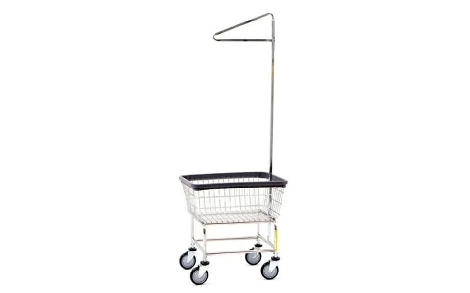 R&b Wire Products Wire Utility Cart With Single Pole Rack 2.5 Bushel Chrome