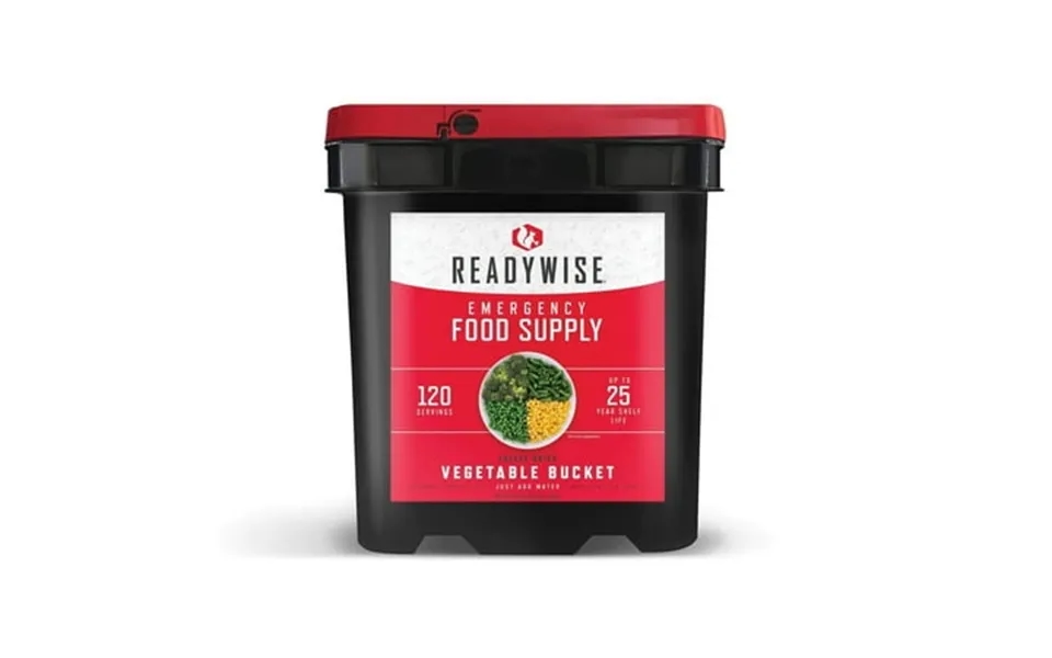 Readywise Dehydrated Camping Meals 120 Servings Survival Vegetable Bucket 25 Year Shelf Life