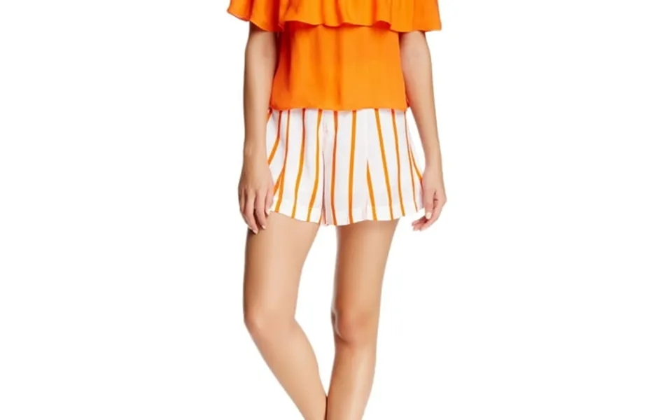 Rebecca Minkoff Women S Pinstripe Santos Shorts 2 White & Persimmon