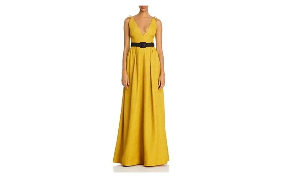 Rebecca Vallance Womens Yellow Sleeveless Empire Waist Evening Dress 0
