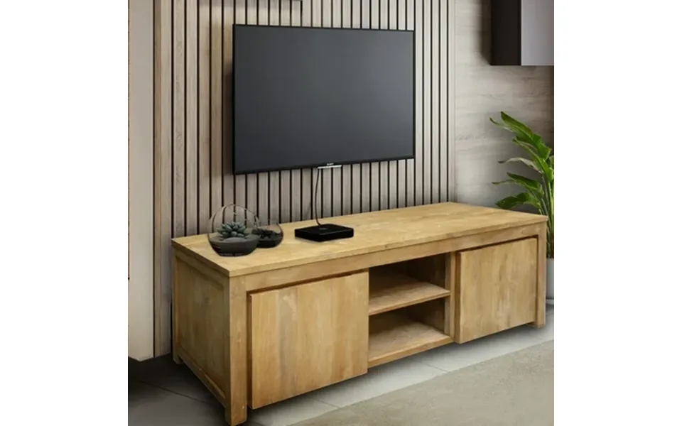 Recycled Teak Wood Solo Media Center 2 Door