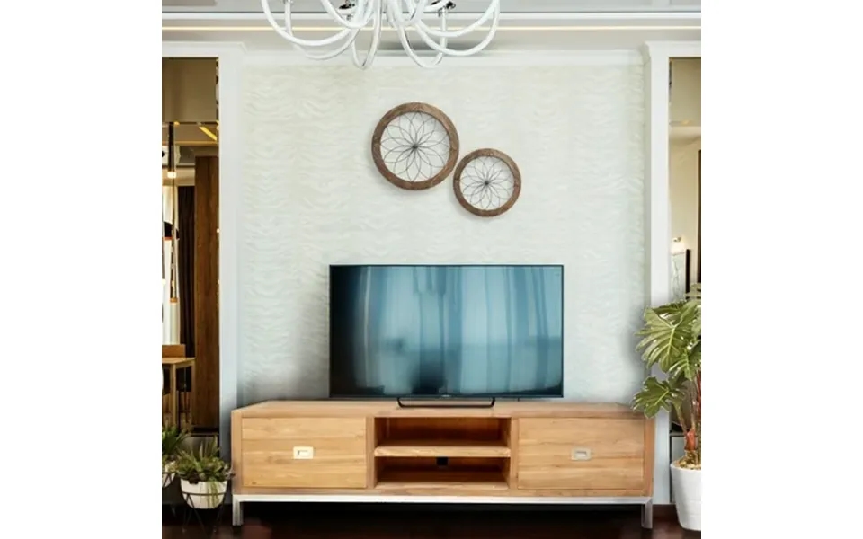 Recycled Teak Wood Stella Media Center With 2 Drawers