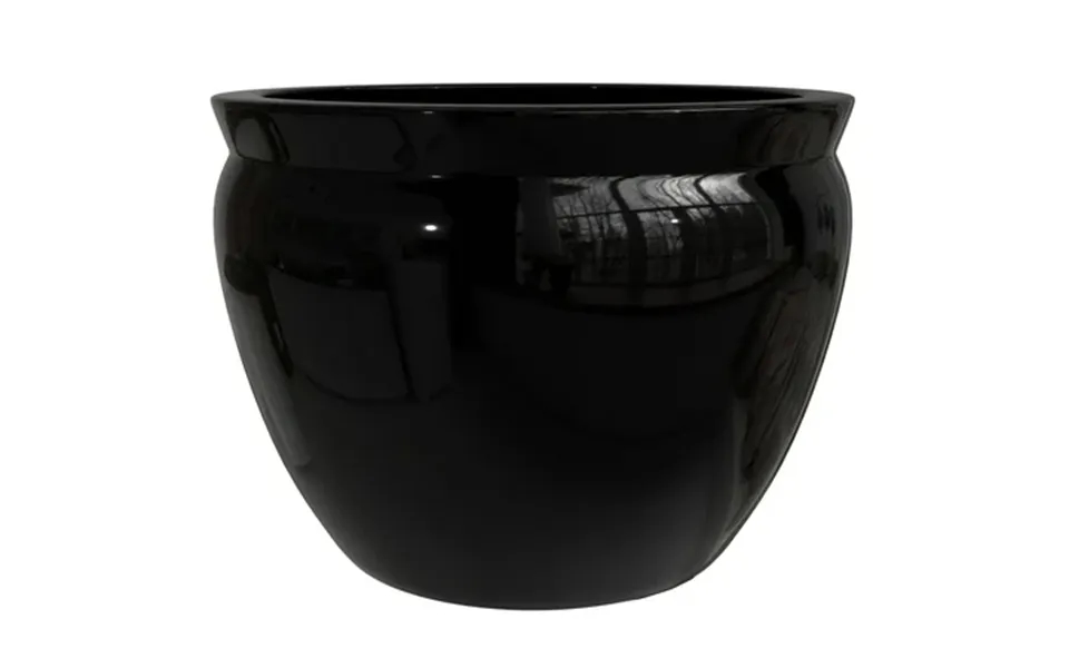Red Lantern Large 20 Porcelain Fishbowl Black Planter