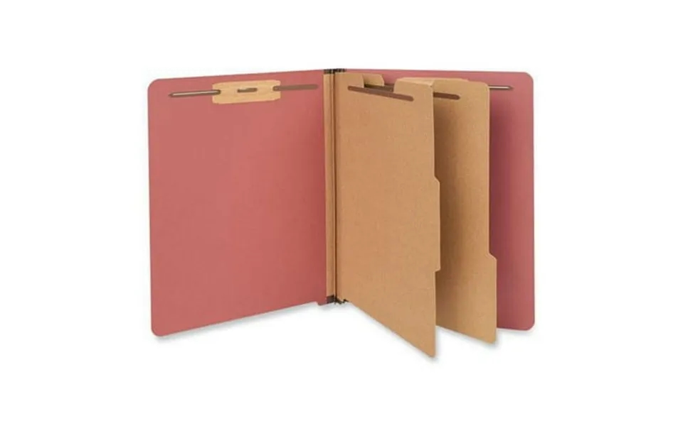 Red Pressboard End Tab Classification Folders 2 Expansion 2 Dividers 6 Fasteners Letter Size Red Exterior 10 Box