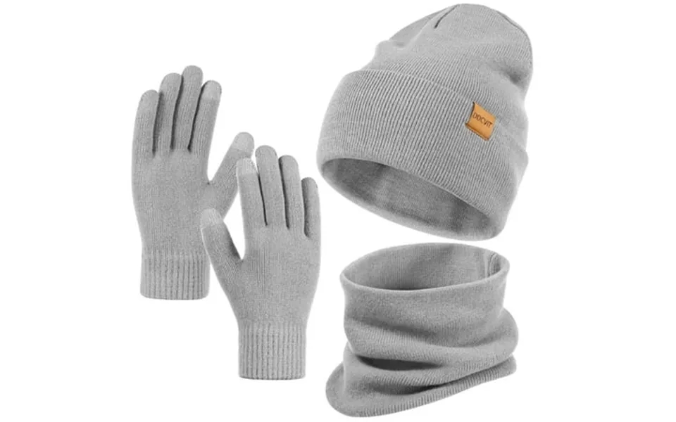 Redess Winter Hat Scarf & Glove Set For Men And Women Black