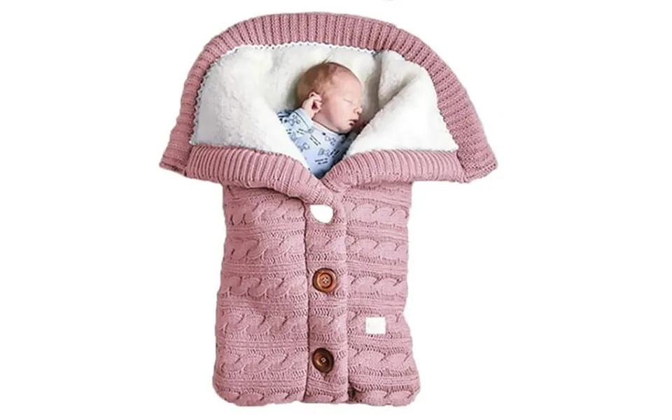 Redkids Baby Winter Sleeping Bags Thick Warm Pram Knitted Blanket Knitted Wrap Swaddle Blanket Pram Sleeping Bag For 0-2