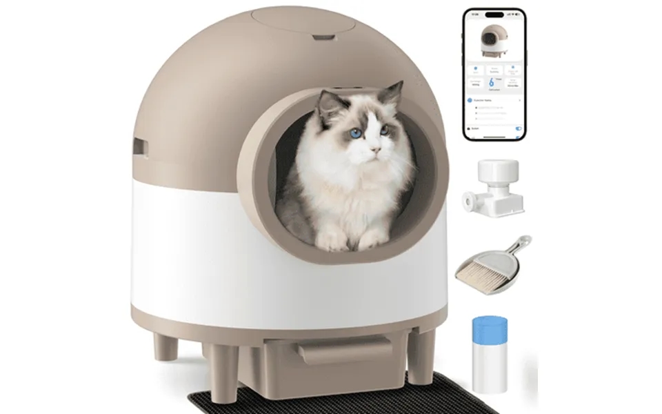 Redsasa Cat Litter Box Automatic Cleaning Self Cleaning Cat Litter Box For Multiple Cats With Deodorizer & Mat & Liner A