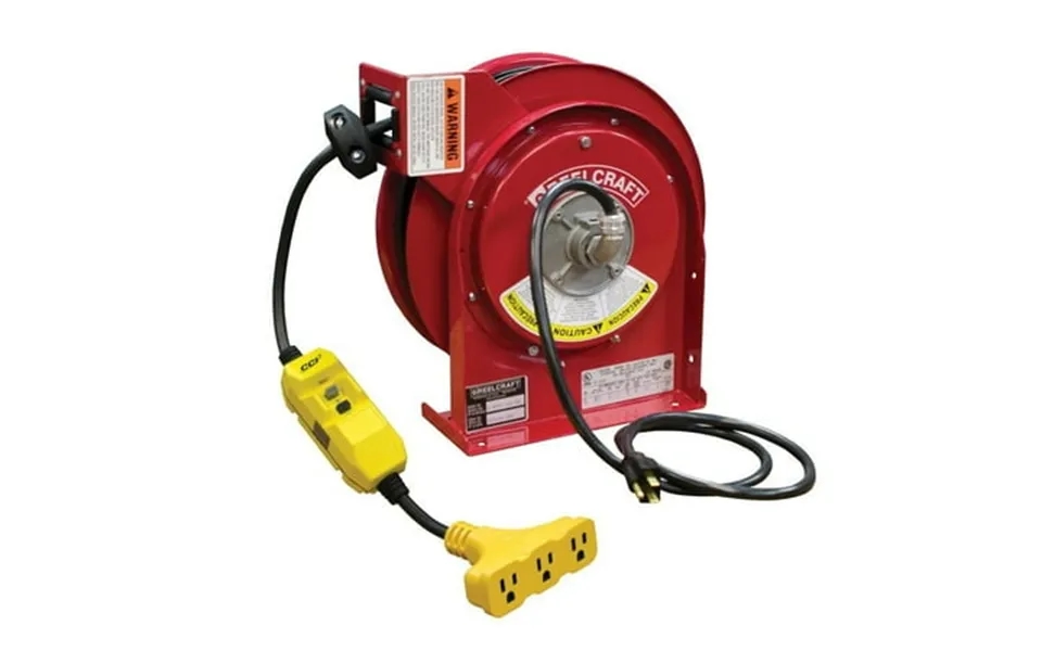 Reelcraft-l 4545 123 9g 12 3 45 Ft. Triple Outlet Gfci Power Cord Reel